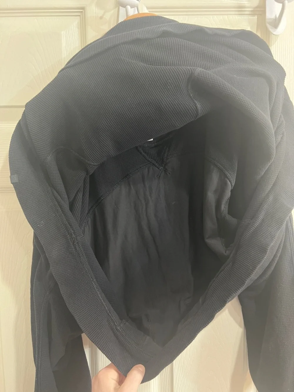 61. Lululemon black waffle athletic hoodie - Picture 11 of 11